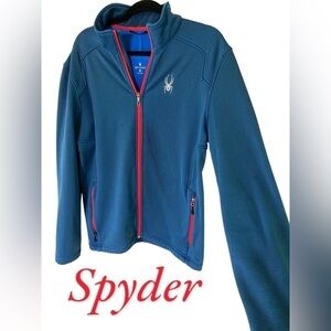 Spyder-Men’s Large full zip outerwear jacket.Blue/red  fleece interior. Like new